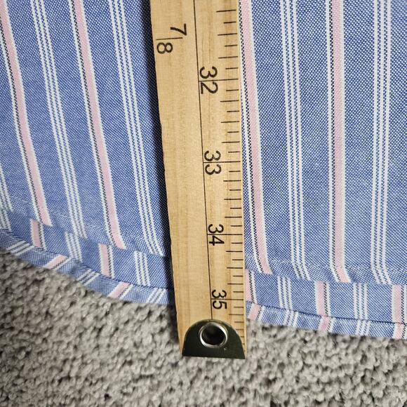 Polo Ralph Lauren Shirt Mens 2XLT Blue Pink Classic Oxford Stripes Flesh Pony - Picture 9 of 9